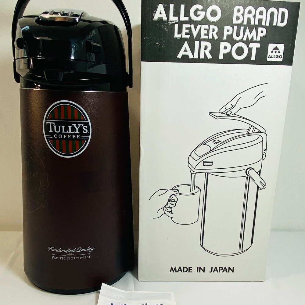 Allgo 2.2L Airpot AELS-228 W/TULLY'S COFFEE PACIFIC NORTHWEST Pumpskin VGUC, Box